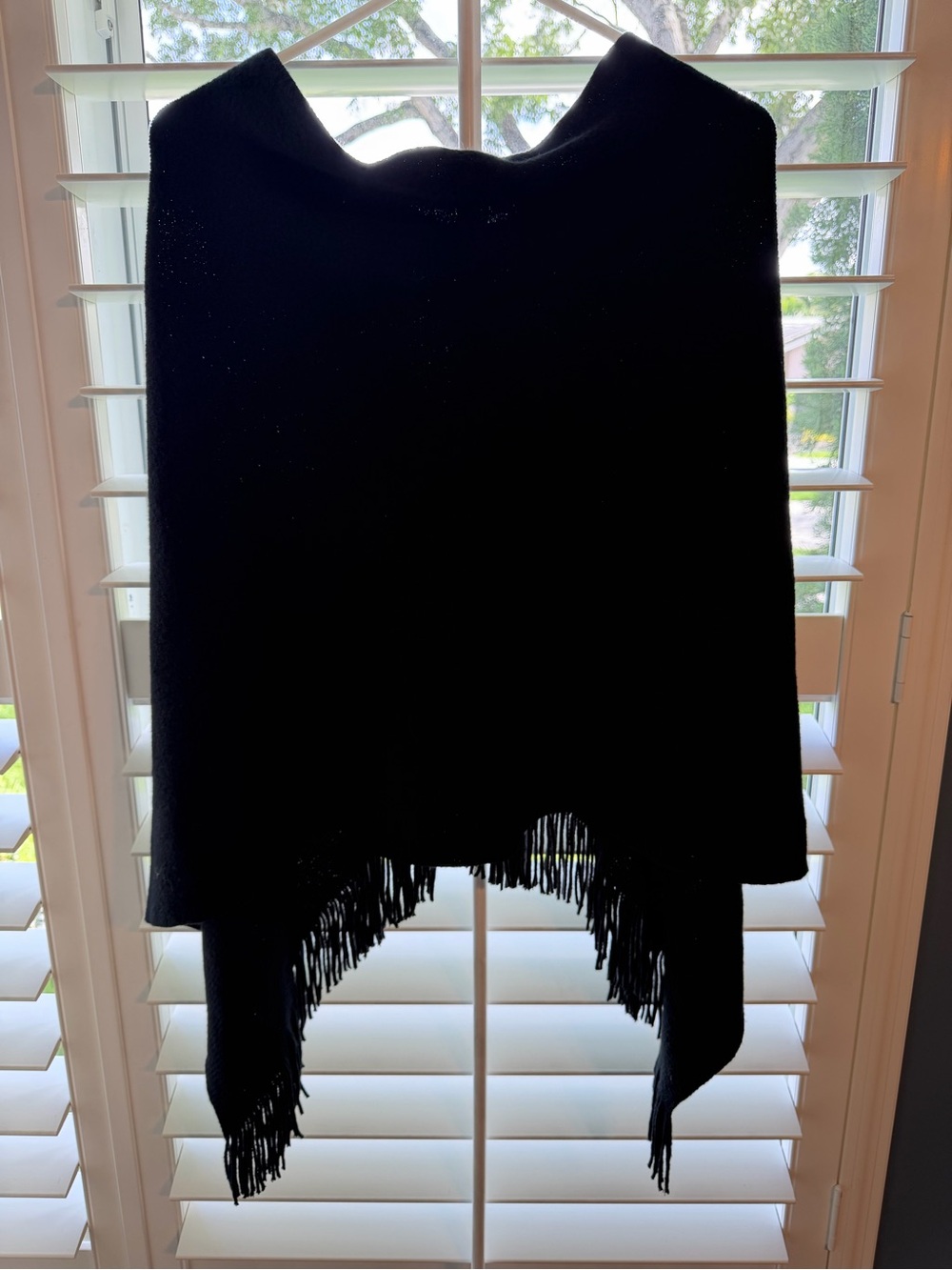 Echo Black Fringe Wrap Poncho - Picture 3 of 7